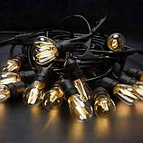 Садова гірлянда 15м з 15 LED-лампами E27 - декоративне освітлення для саду, тераси, балкона, SuperLED, фото 10