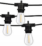 Садова гірлянда 10м з 10 LED-лампами E27 пряма — зовнішнє декоративне освітлення з можливістю з'єднання, SuperLED, фото 2