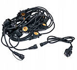 Садова гірлянда 10м з 10 LED-лампами E27 пряма — зовнішнє декоративне освітлення з можливістю з'єднання, SuperLED, фото 5