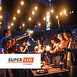 Садова гірлянда 10м з 10 LED-лампами E27 пряма — зовнішнє декоративне освітлення з можливістю з'єднання, SuperLED, фото 9