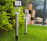 Стовпчик для газону, сріблястий сонячний ландшафтний світильник SuperLED, фото 5