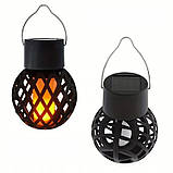 Набір з 6 підвісних сонячних ламп SuperLED Flame Ball — декоративне LED-освітлення з ефектом полум’я, IP44, фото 2