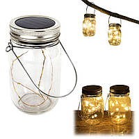 Сонячна підвісна лампа SuperLED у формі скляної банки — декоративне LED-освітлення з ефектом полум’я