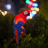 2шт Садова сонячна лампа "Папуга" SuperLED — LED-підсвітка на штифті з датчиком сутінок, висота 41 см, фото 3