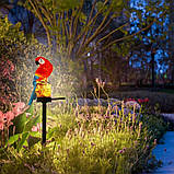 2шт Садова сонячна лампа "Папуга" SuperLED — LED-підсвітка на штифті з датчиком сутінок, висота 41 см, фото 5