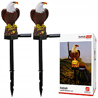 2шт LED‑сонячна лампа “Орел” – вбудований датчик сутінок, автоматичне вмикання, SuperLED