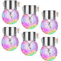 Підвісна сонячна лампа 6шт SuperLED RGB Куля Скляна LED Гірлянда для саду