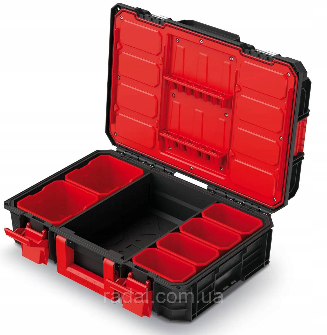 Органайзер‑скриня Kistenberg X BLOCK PRO 20″ — 6 коробочок, вбудована лінійка, корпус IP55, фото 1