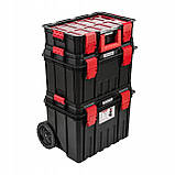 Набір ящиків для інструментів 3в1 Kistenberg Modular Solution — модульний комплект на колесах, телескопічна ручка, фото 4