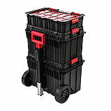 Набір ящиків для інструментів 3в1 Kistenberg Modular Solution — модульний комплект на колесах, телескопічна ручка, фото 6