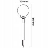 Набір прозорих садових LED‑куль 10 см на сонячній батареї 6 шт — Lumiled Gloris, тепле світло 3000К, IP44, фото 5