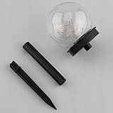 Набір прозорих садових LED‑куль 10 см на сонячній батареї 6 шт — Lumiled Gloris, тепле світло 3000К, IP44, фото 6