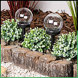 Набір прозорих садових LED‑куль 10 см на сонячній батареї 6 шт — Lumiled Gloris, тепле світло 3000К, IP44, фото 8