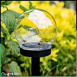 Набір прозорих садових LED‑куль 10 см на сонячній батареї 6 шт — Lumiled Gloris, тепле світло 3000К, IP44, фото 10