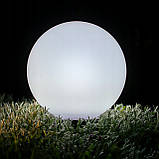 Садова LED‑куля 20 см на сонячній батареї — Lumiled Atris, холодне світло 6500 K, IP44, фото 8