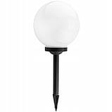 Садова LED‑куля 25 см на сонячній батареї — Lumiled Atris, холодне світло 6500 K, IP44, фото 2