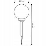 Садова LED‑куля 25 см на сонячній батареї — Lumiled Atris, холодне світло 6500 K, IP44, фото 4