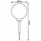 Велика садова LED‑куля 30 см на сонячній батареї — Lumiled Atris, кольорове RGB світло, IP44, фото 3