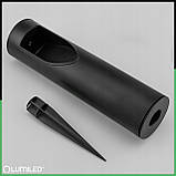 Набір садових круглих сонячних LED‑стовпчиків 4 шт — Burgo Lumiled, нейтральне біле світло 4000 K, чорний корпус, IP44, фото 4