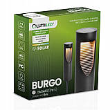 Набір садових круглих сонячних LED‑стовпчиків 4 шт — Burgo Lumiled, нейтральне біле світло 4000 K, чорний корпус, IP44, фото 7