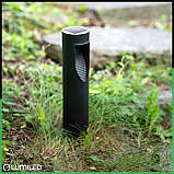 Набір садових круглих сонячних LED‑стовпчиків 4 шт — Burgo Lumiled, нейтральне біле світло 4000 K, чорний корпус, IP44, фото 8