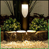 Набір садових круглих сонячних LED‑стовпчиків 4 шт — Burgo Lumiled, нейтральне біле світло 4000 K, чорний корпус, IP44, фото 10