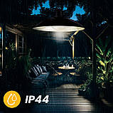 Сонячна підвісна LED‑люстра для саду — світильник Lumiled Helia, нейтральне біле світло 4000K, пульт, датчик сутінків, IP44, фото 8