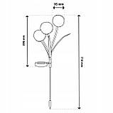 Лампа на сонячній батареї «Кульбаба» з RGB підсвіткою, серії Pilus, IP44, садовий декоративний світильник, 71 см, фото 3