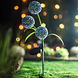 Лампа на сонячній батареї «Кульбаба» з RGB підсвіткою, серії Pilus, IP44, садовий декоративний світильник, 71 см, фото 7