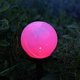 Набір 6шт садових LED куль 10 см з кольоровим RGB світлом, світильник на сонячній батареї — Lumiled Atris, фото 8
