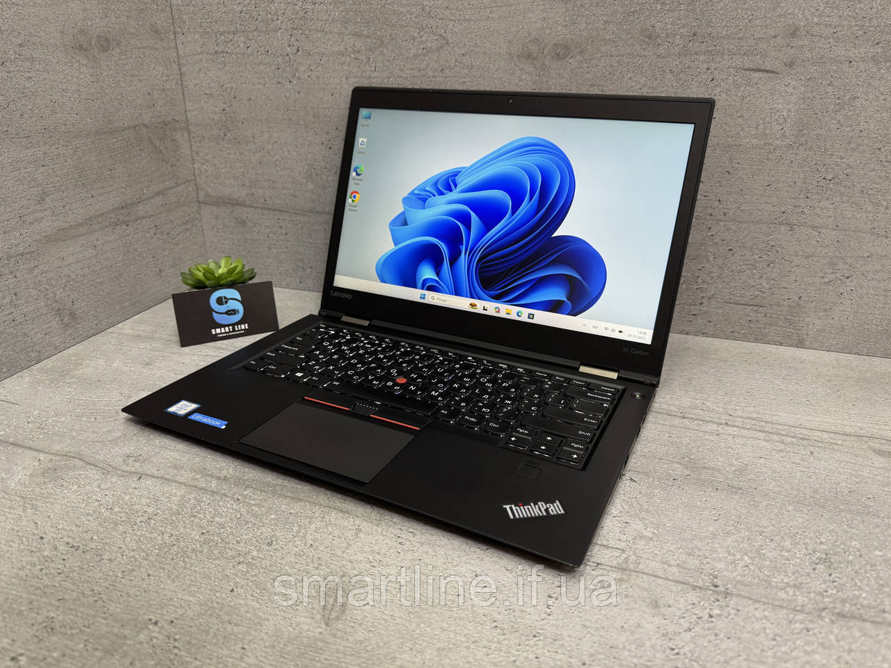 Стильний ноутбук Lenovo X1 Carbon Gen 4 256gb ssd i5-6300u, фото 1