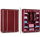 Тканева складана шафа для одягу та взуття Storageна 3 секції модульна каркасна шафа-органайзер для речей 130х45х175см, фото 2