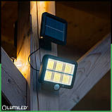 Сонячний LED‑прожектор Lumiled DECRO, 5Вт 800 лм, з датчиком руху і сутінків — IP44,  холодне біле світло 6500K, фото 2