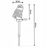 2шт Садова декоративна сонячна лампа-сова LED з датчиком сутінків, серії Noka, тепле світло 3000 K, IP44, фото 3
