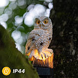 2шт Садова декоративна сонячна лампа-сова LED з датчиком сутінків, серії Noka, тепле світло 3000 K, IP44, фото 8