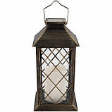 Підвісний декоративний LED ретро-ліхтар, набір 2шт, на сонячній батареї, ефект мерехтіння свічки, IP44, підвісний або настільний, фото 10