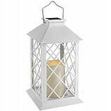 Підвісний декоративний LED ретро-ліхтар білий, набір 2шт, на сонячній батареї, ефект мерехтіння свічки, IP44, підвісний або, фото 2