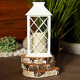 Підвісний декоративний LED ретро-ліхтар білий, набір 2шт, на сонячній батареї, ефект мерехтіння свічки, IP44, підвісний або, фото 4