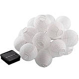 Декоративна сонячна гірлянда Lumiled Risa — 20 LED-ліхтариків, довжина 7,59 м, тепле біле світло 3000 K, IP44, вбудований датчик, фото 2