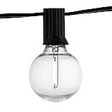 Світлодіодна сонячна RGB гірлянда 20 LED лампочок G50, 10.6м, RGB+теплий білий, пульт ДУ, Lumiled Eremi, фото 2