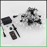 Світлодіодна сонячна RGB гірлянда 20 LED лампочок G50, 10.6м, RGB+теплий білий, пульт ДУ, Lumiled Eremi, фото 3