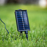 Сонячна гірлянда садова 30 LED-ліхтариків+2шт в подарунок, 9,8 м, тепле світло 2700 K, IP44, з пультом, сонячною та USB-зарядкою,, фото 5