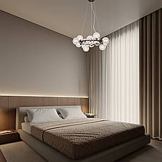 Чорна кругла люстра на 15 ламп з прозорими плафонами (84-1019-15 BK+CL), фото 3