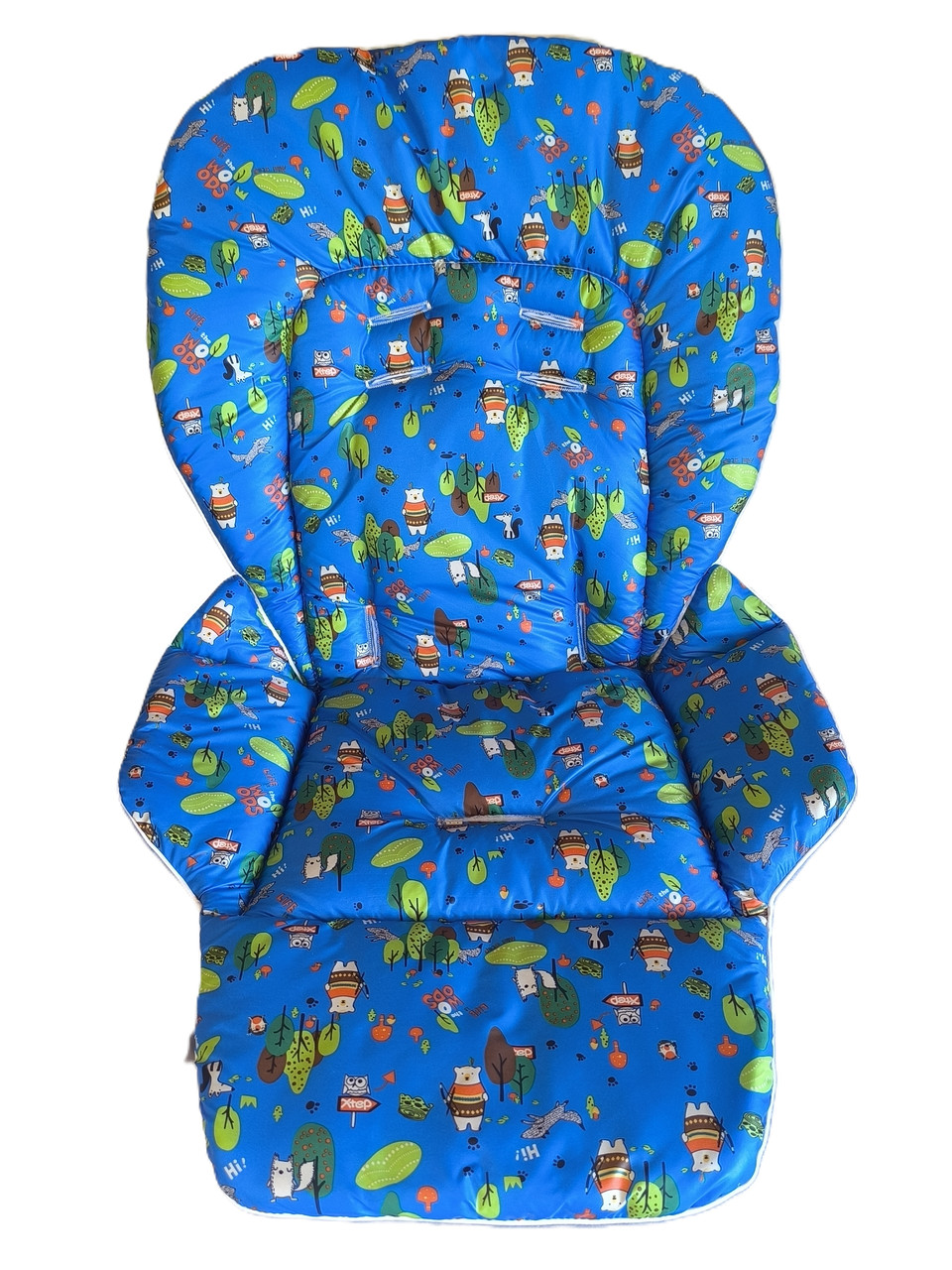 Чохол на стільчик для годування Bambi M 3233 плащівка Звірі в лісі на синьому DavLu (B-00026), фото 1