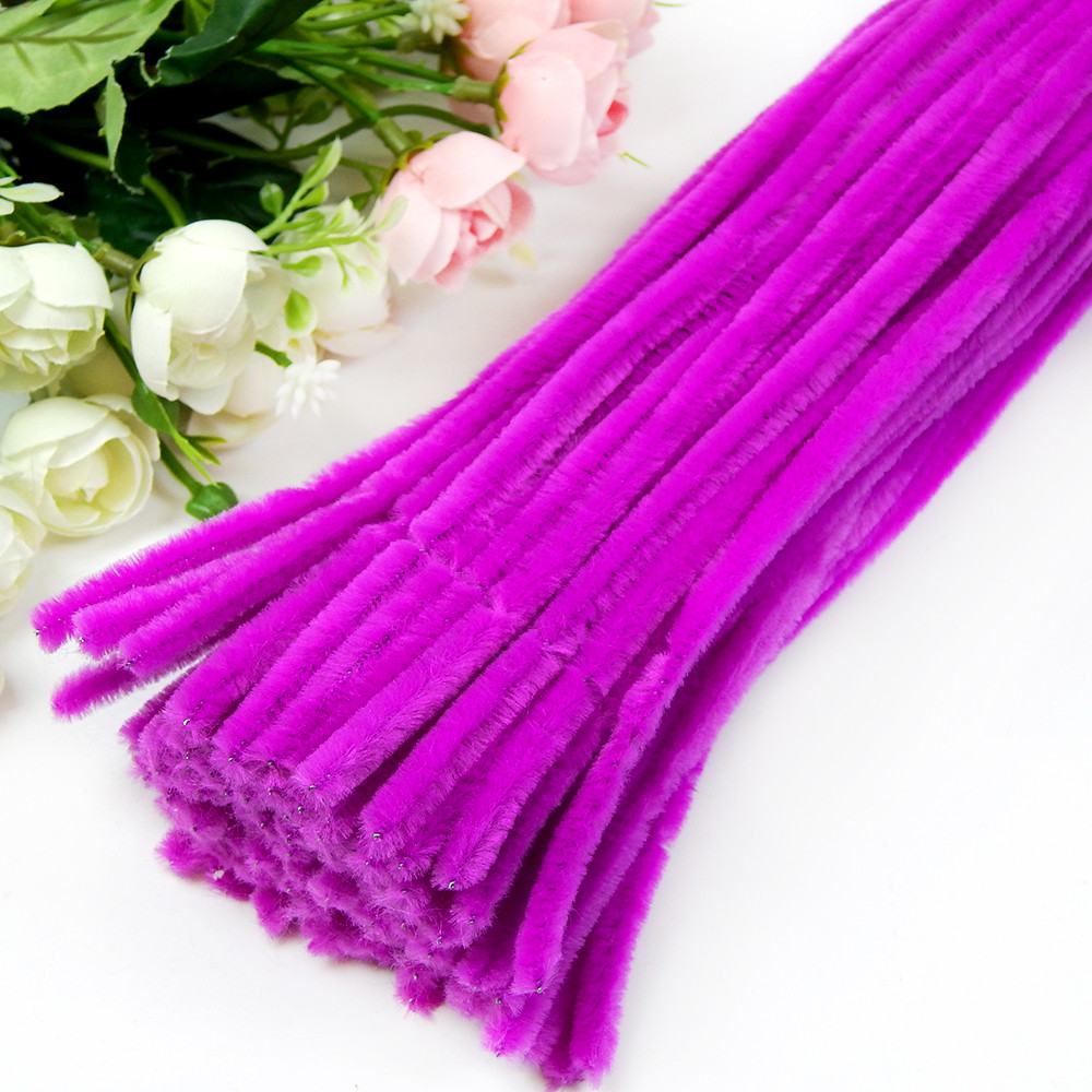 Дріт синельний №20, пухнасті палички, 30 см, пурпурний (10 шт)