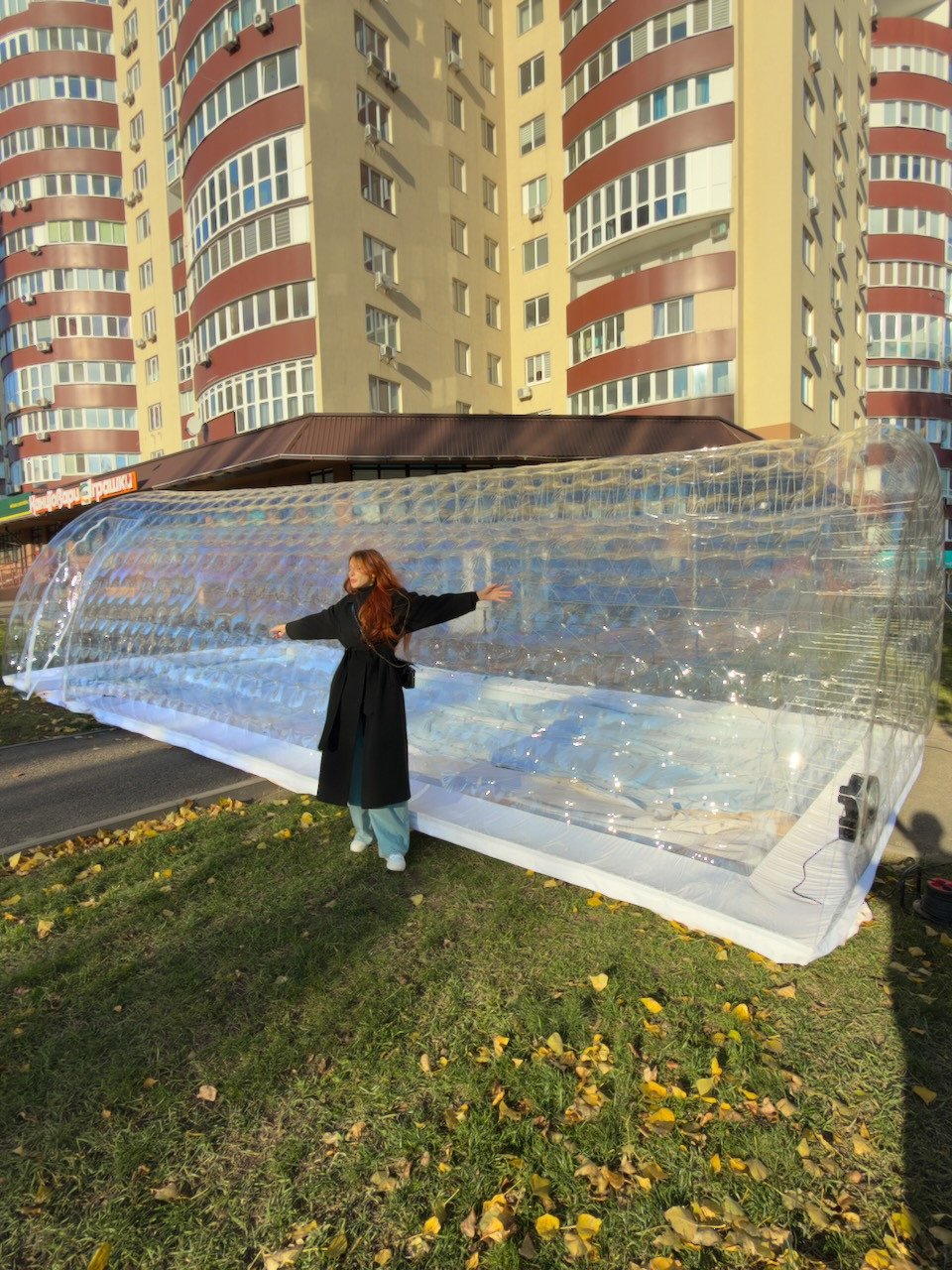 Надувне накриття для басейну 8х4 метри повітронапірна конструкція з надувними стінками