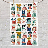 Рушник маленький 50х80 см з принтом Утеплені песики