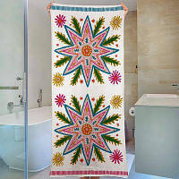 Рушник великий з принтом 150х70 см Дві різдвяні зірки