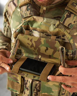 Тактичний нагрудний тримач для смартфона, з кріпленням на бронежилет, Мультикам