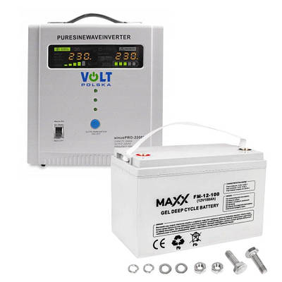 Комплект Volt Polska SINUS PRO 2200E 12/230V 1600/2200W + Акумулятор гелевий 4SUN MAXX GEL 100 Ah